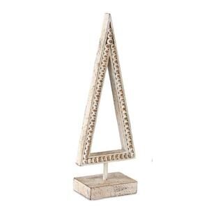 Wood Cut Out Decorative Christmas Tree Boho White Wash Holiday Tabletop 13"